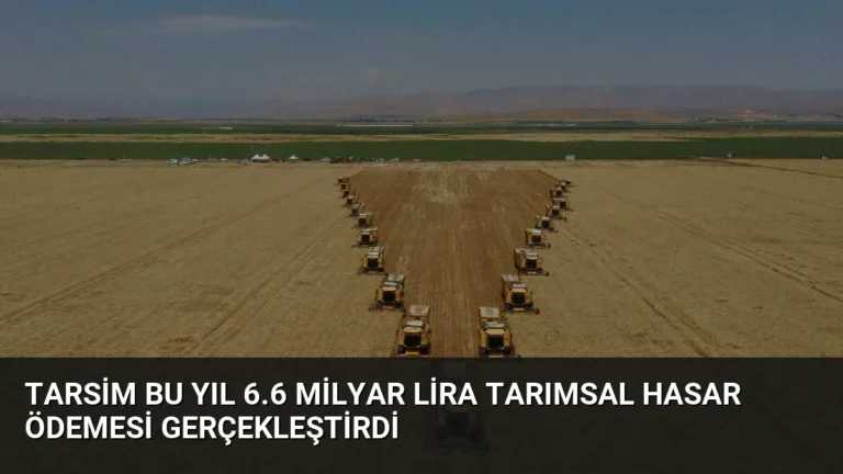 TARSİM Bu Yıl 6.6 Milyar Lira Tarımsal Hasar Ödemesi Gerçekleştirdi