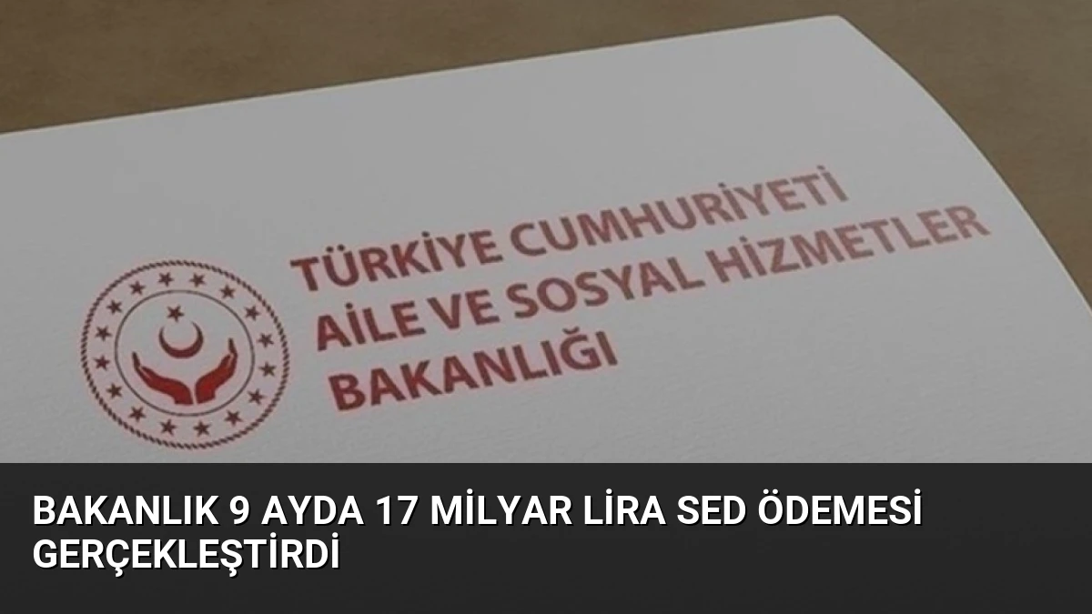 Bakanlık 9 Ayda 17 Milyar Lira SED Ödemesi Gerçekleştirdi